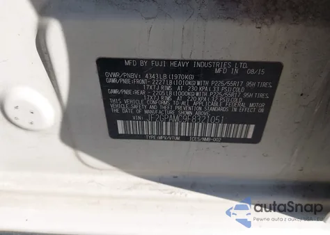 2015 Subaru Xv Crosstrek 2.0I Limited from USA, damaged, VIN JF2GPAMC9F8321051